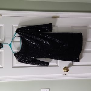 Black sequin mini dress